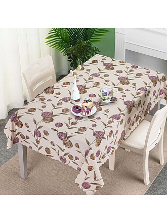 Клеенка Silvano, Глиттер, 1.37х20 м, ПВХ на тканевой основе, Цветы на белом, MT-1304AX