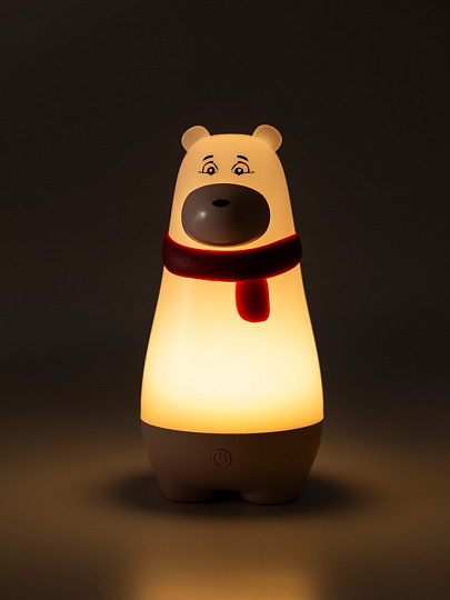 Светильник-ночник JazzWay, Мишка, настольный, пластик, 4.1 Вт, с выключателем, 3000К, красный, 5061231