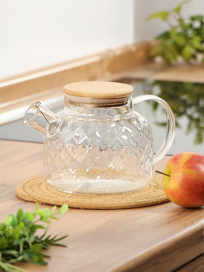 Чайник заварочный стекло, 1 л, с ситечком, Daniks, B050190