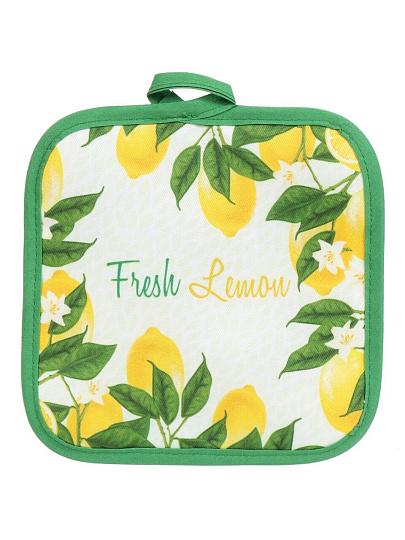 Прихватка 18х18 см, 100% полиэстер, Лимоны новые, Y9-191
