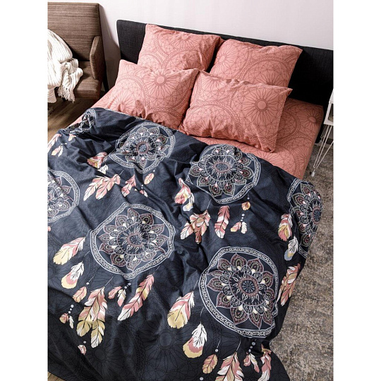 Постельное белье 2-спальное, простыня 180х215 см, 2 наволочки 70х70 см, пододеяльник 175х215 см, Luisa de Rizzo, бязь, коллекция Ловец снов