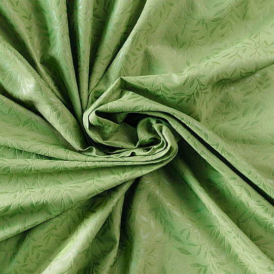 Постельное белье 1.5-спальное, простыня 150х215 см, 2 наволочки 70х70 см, пододеяльник 145х215 см, Love Story, полисатин, Жаккард однотонный зеленый