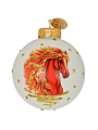 Елочный шар Лошадка с огненной гривой, 6.5 см, стекло, КУ-65-254046
