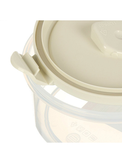 Контейнер пищевой пластик, 0.55 л, 13.7х13.7х6.9 см, светло-серый, круглый, Бытпласт, Phibo Eco Style, 433121830