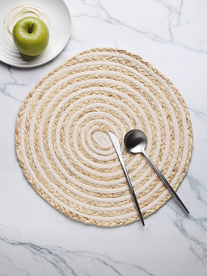 Салфетка сервировочная полимер, 38 см, круглая, улитка, Y4-9633