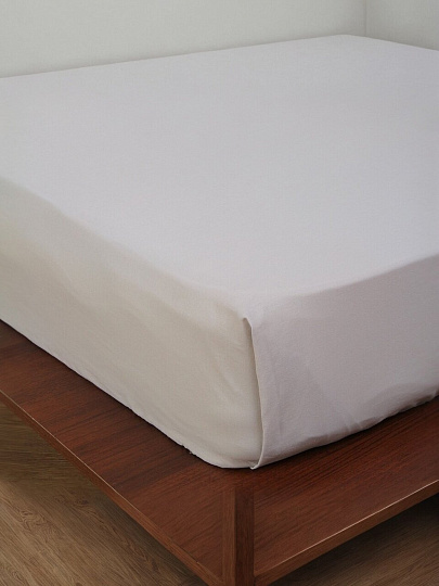 Простыня 2-спальная, 200 х 216 см, 100% хлопок, поплин, Silvano, Тауп
