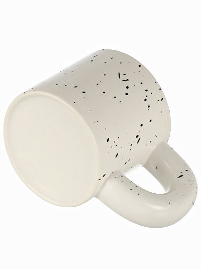 Кружка керамика, 330 мл, с дутой ручкой, Y4-11013, белая с черным крапом