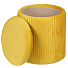Пуф 35х32х32 см, МДФ, ткань, велюр, до 110 кг, круглый, раскладывающийся, желтый, Люкс, L030006 - фото 2