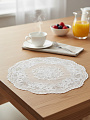 Салфетка для стола ПВХ, 38х38 см, круглая, белая, Grace, Лейс, LO-1006U - фото 2