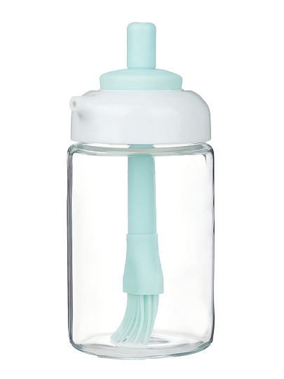 Бутылка для масла, стекло, 250 мл, 14х7 см, с кисточкой, силикон, Vetta, 828-348