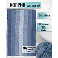 Коврик для ванной, 0.5х0.8 м, полиэстер, синий, Макарон, Y3-848