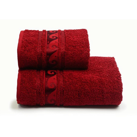 Полотенце банное 50х90 см, 100% хлопок, 460 г/м2, Elegance 19-1758, Cleanelly, красное, Россия