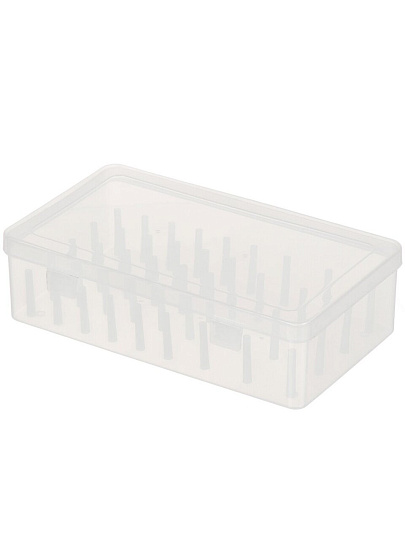 Коробка для хранения ниток, пластик, 23.5х14х6.5 см, прозрачная, К-30