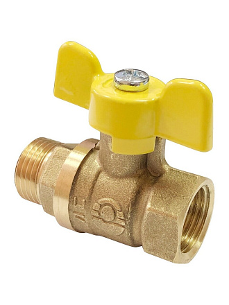 Кран для газа г-ш, 1/2'', ручка-бабочка, Valfex