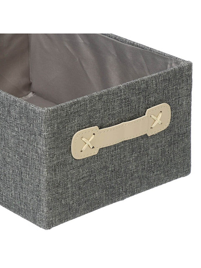 Кофр для хранения, 1 секция, с крышкой, складной, 32х23х15 см, с ручкой, серый, A290106