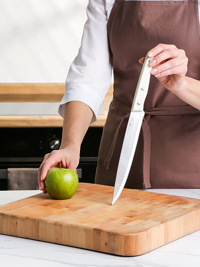 Нож Apollo, Genio Ivory, для мяса, нержавеющая сталь, 20 см, рукоятка пластик, IVR-02