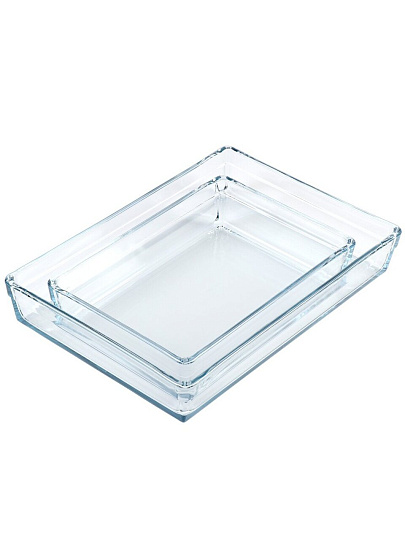 Форма для запекания стекло, 2 шт, 28.7х19.7х6, 36.7х25.7х6 см, 2.5, 4.35 л, прямоугольная, Borcam, 159128