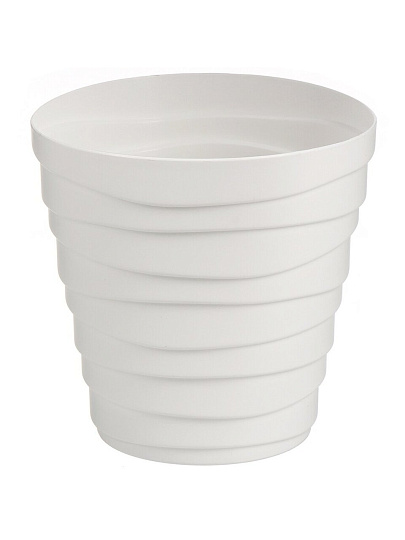 Кашпо пластик, 1.4 л, универсальное, белое, La Decoro, Бархан, КШ-4334