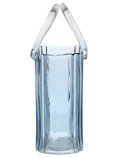 Ваза стекло, настольная, 19х10х27 см, Сумочка, голуб, Y4-11049