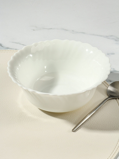 Салатник стеклокерамика, круглый, 15х5 см, 415 мл, Белый, Daniks, 223767, белый