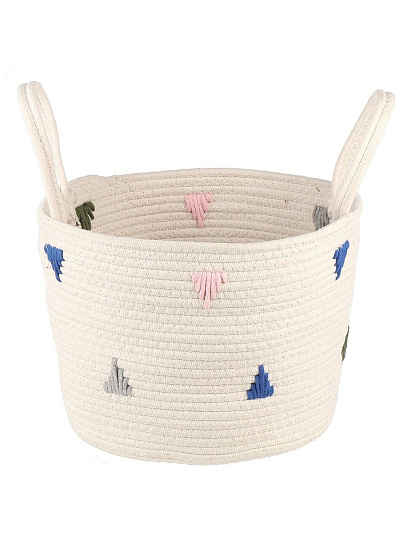 Корзина 32х24 см, круглая, плетеная, хлопок, Y4-8344