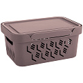 Ящик хозяйственный универсальный, 4.6 л, 27х19х12 см, с крышкой, в ассортименте, Бытпласт, Deluxe, С32055