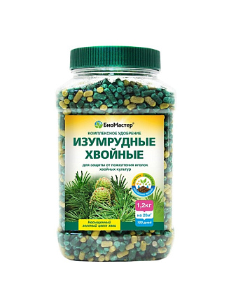 Удобрение Изумрудные хвойные, комплексное, минеральное, 1200 г, БиоМастер