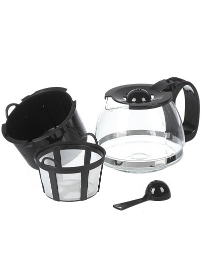 Кофеварка электрическая, капельная, пластик, 0.6 л, Sakura, SA-6107BK, 650 Вт, 5 порций, пластиковая ручка, 550-650 Вт, черная, SA-6107BK