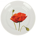 Тарелка десертная, керамика, 17 см, круглая, Идиллия Алый мак, Добрушский фарфоровый завод, 5С0023