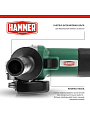 Угловая шлифовальная машина Hammer, USM850D, 850 Вт, 125 мм, 839603 - фото 5