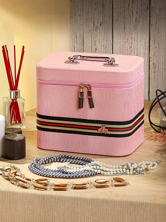 Шкатулка-кейс для украшений и косметики, искусственная кожа, 24х17х21 см, в ассортименте, Y3-1726/318884