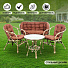 Мебель садовая Мальдивы, коричневая, стол, 2 кресла, 1 диван, подушка коричневая, AI-1808001 - фото 14