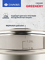 Кастрюля нержавеющая сталь, 1.7 л, крышка стекло, силиконовые ручки мятные, Daniks, Гринери, SD-23-16, индукция - фото 3