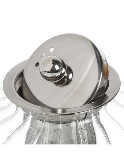 Чайник заварочный стекло, металл, 0.8 л, с ситечком, B050180