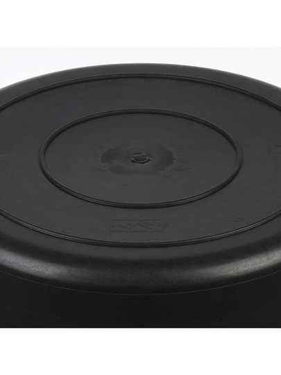 Таз пластик, 65 л, круглый, с ручкой, строительный, черный, 0007-15A