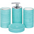 Набор для ванной 4 предмета, Помело, голубой, стакан, подставка для зубных щеток, дозатор для мыла, мыльница, Y3-858 - фото 2