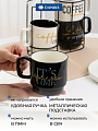 Кружка керамика, 4 шт, 380 мл, Кофе, на металлической подставке, Daniks, R24210/5607Y - фото 2