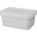 Ящик хозяйственный, 4.6 л, 27х19х12 см, с крышкой, светло-серый, Бытпласт, Luxe, 433205430