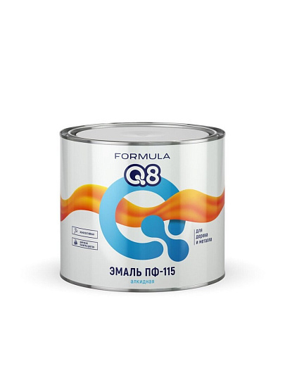 Эмаль Formula Q8, ПФ-115, алкидная, глянцевая, серая, 1.9 кг