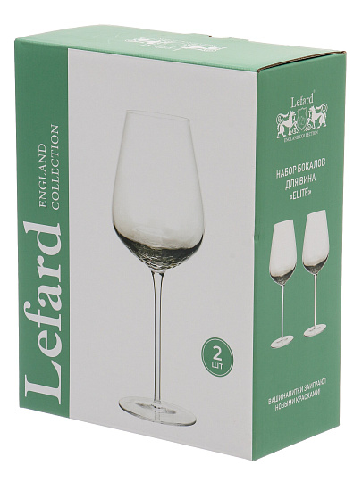 Бокал для вина, 450 мл, стекло, 2 шт, Lefard, Elite, 685-156