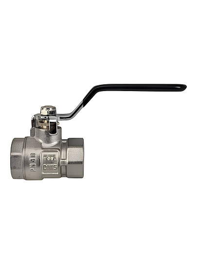 Кран для воды, 1", г-г, латунь, ручка-рычаг, никель, ГОСТ, PN40, RTP