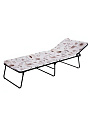 Раскладушка 196х73х33 см, 120 кг, Надин, с408/73, жесткая, сталь, ткань, матрас в комплекте, поролон, в ассортименте