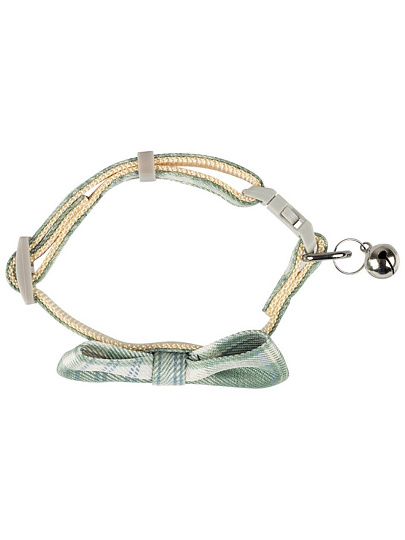 Ошейник для кошек и собак, регулируемый, с бантиком и колокольчиком, Рыжий кот, 30 см