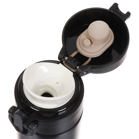 Термобутылка нержавеющая сталь, 350 мл, узкая горловина, Barouge, колба нержавеющая сталь, черная, ВТ-149