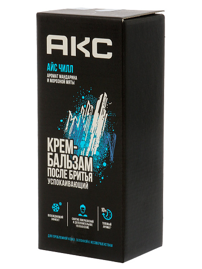 Крем-бальзам после бритья, АКС, АЙС ЧИЛЛ , для чувствительной кожи, успокаивающий, 140 мл, 90019364