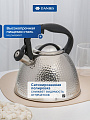 Чайник нержавеющая сталь, 3 л, со свистком, сатинированный, сталь 304, Daniks, индукция, GS-04197A-1 - фото 4