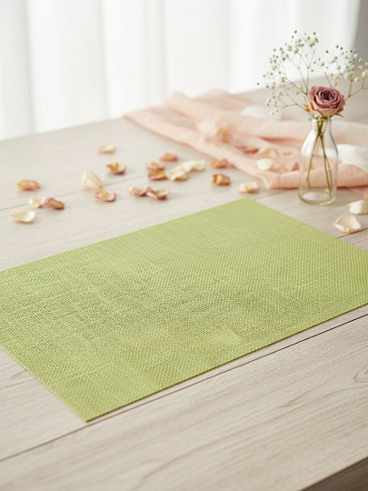 Салфетка для стола ПВХ, 45х30 см, прямоугольная, салатовая, Рыжий кот, PVM-03