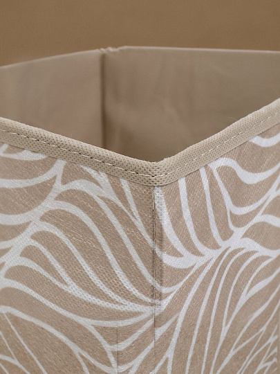 Коробка для хранения, с крышкой, 40х25х50 см, бежевая, Листья, UC-210