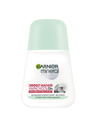 Дезодорант Garnier, Эффект магния, для женщин, ролик, 50 мл