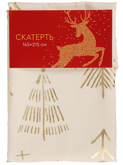 Скатерть 145х215 см, 100% полиэстер, Василиса, Золотой лес